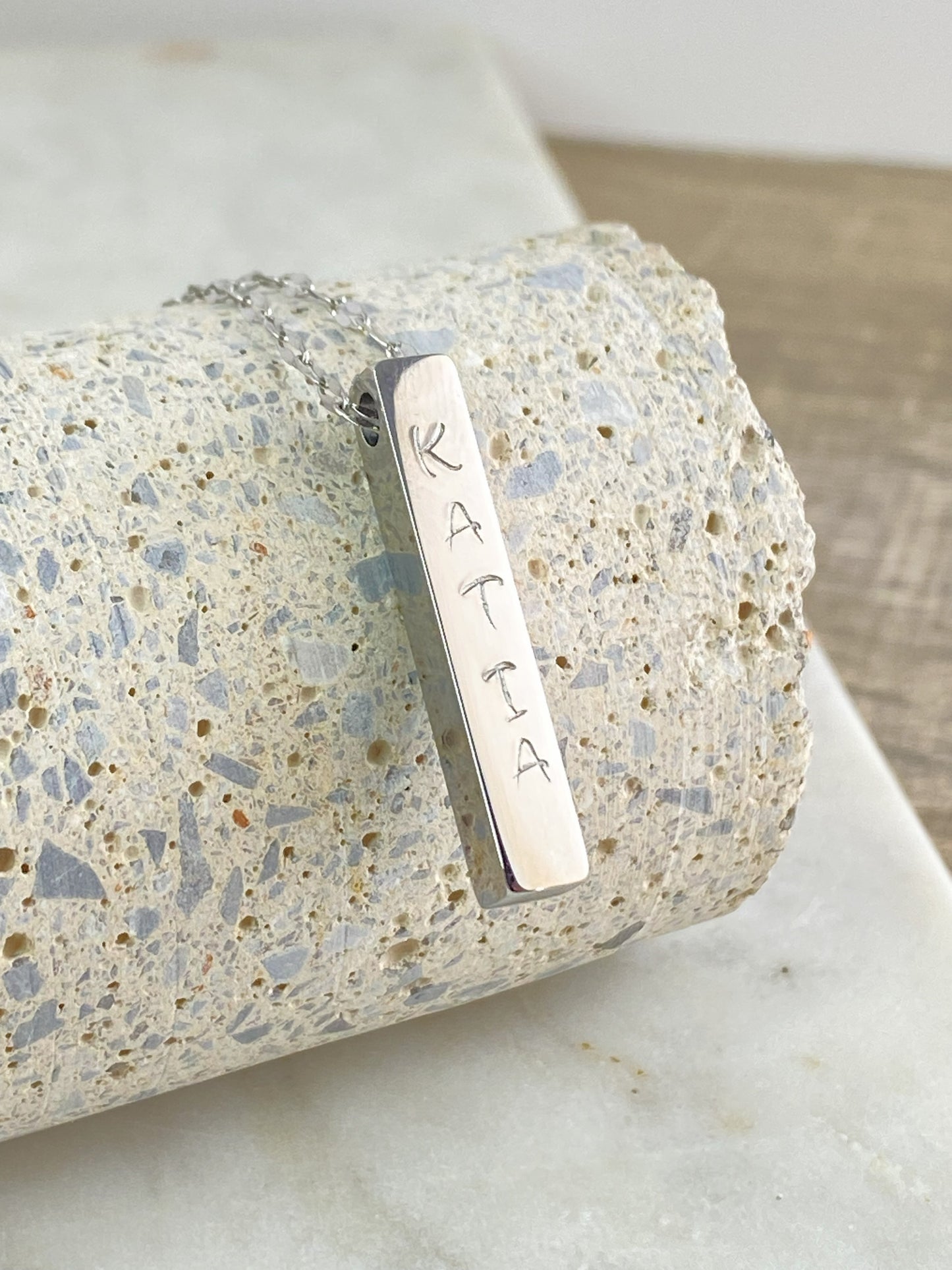 4 Sided Personalized Bar Necklace – Your Story in Every Angle