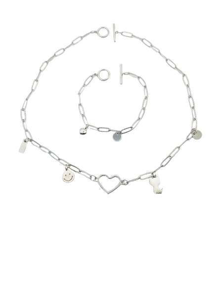 Προσωποποιημένο Σετ Κολιέ & Βραχιόλι – Ανοξείδωτο Ατσάλι