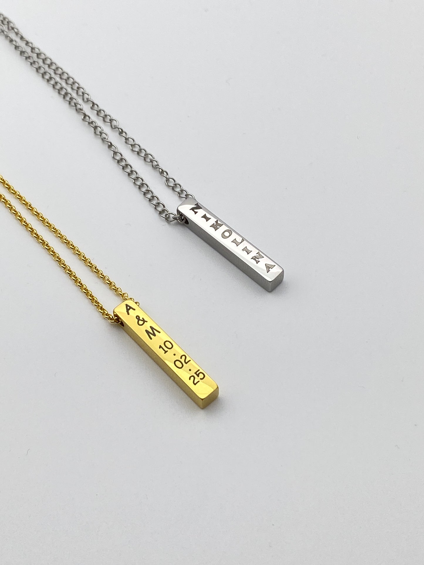 4 Sided Personalized Bar Necklace – Your Story in Every Angle