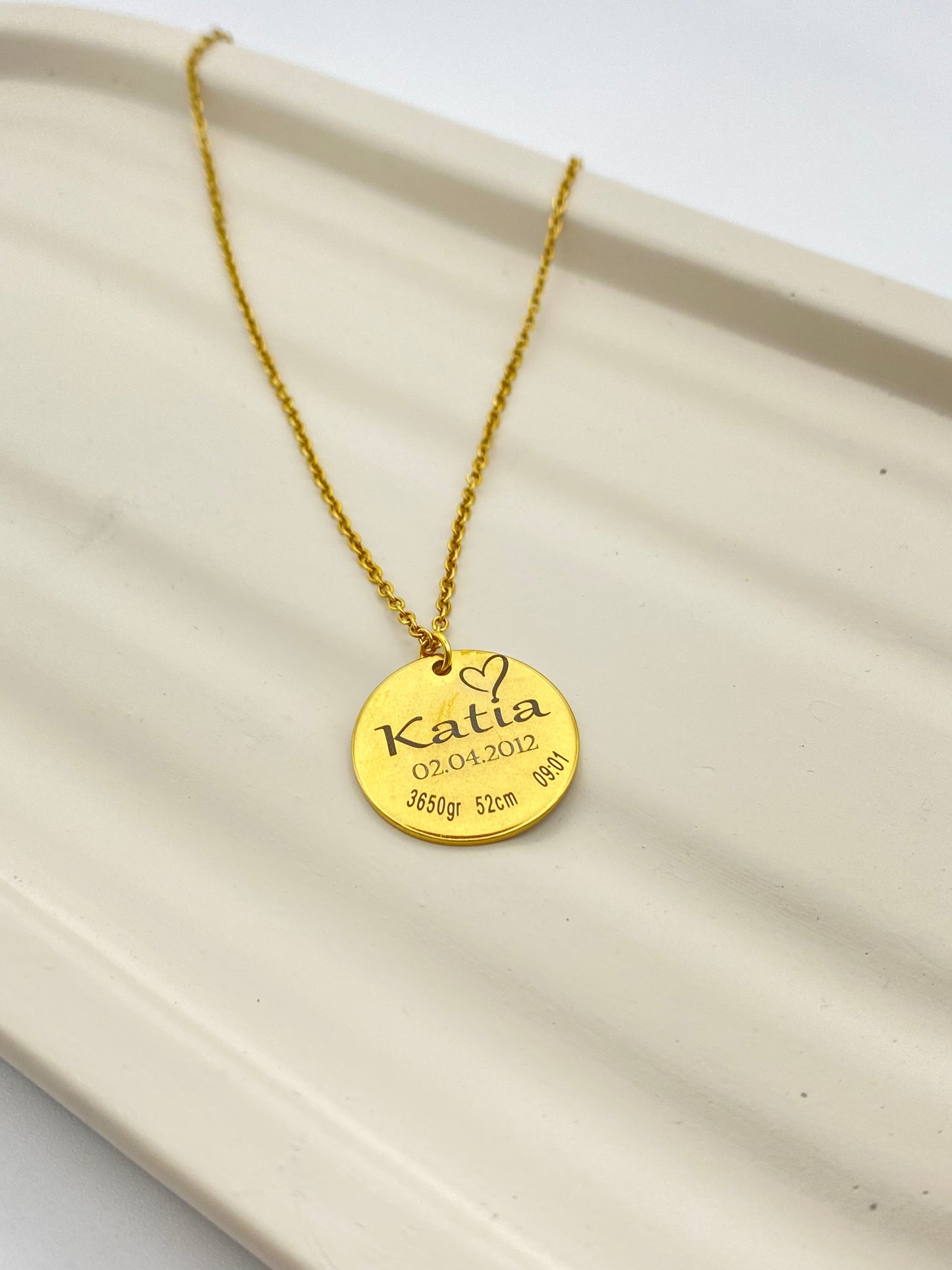 Personalized Baby Birth Necklace – A Keepsake of Love