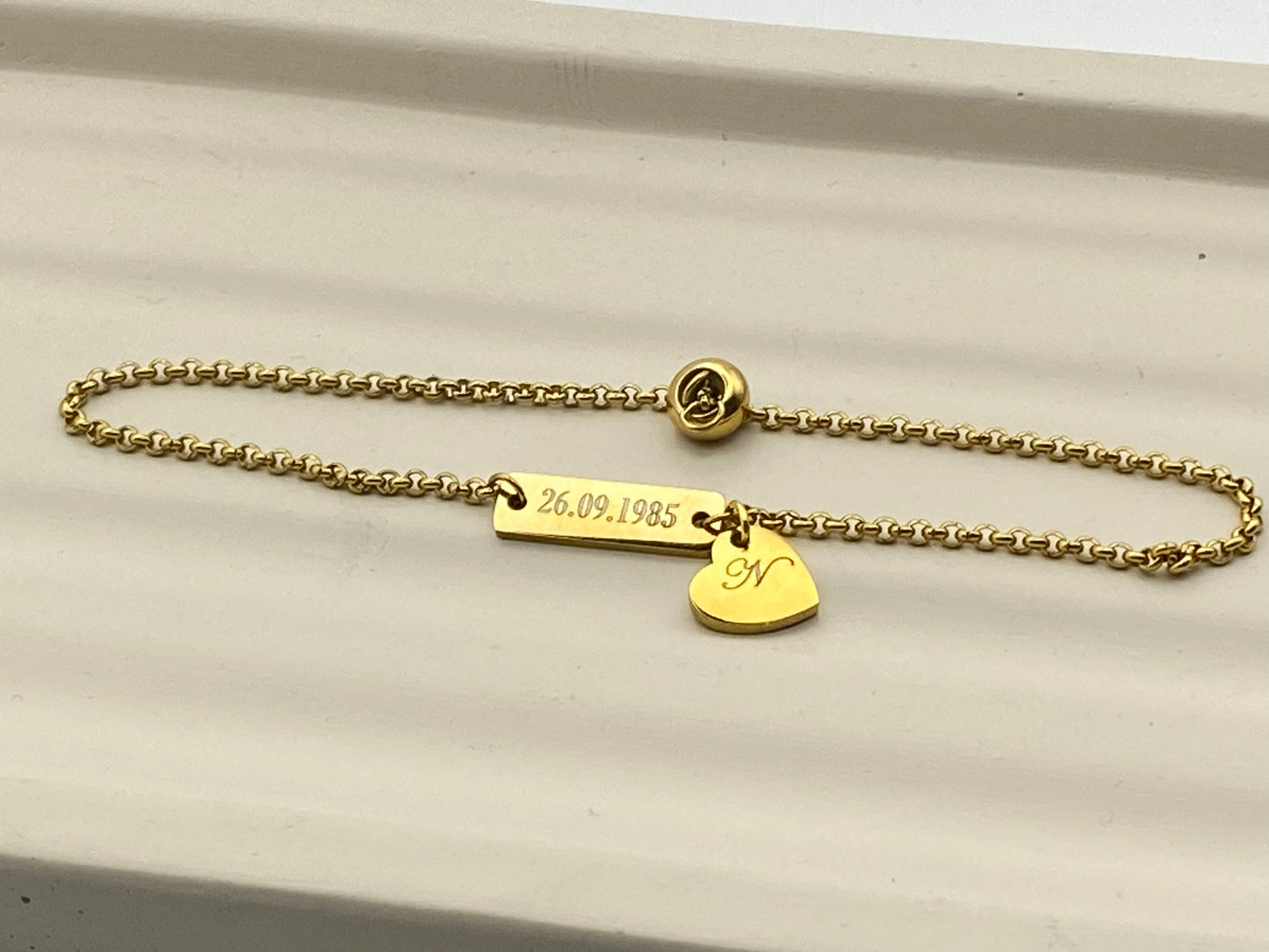 Personalized Date & Initial Bracelet