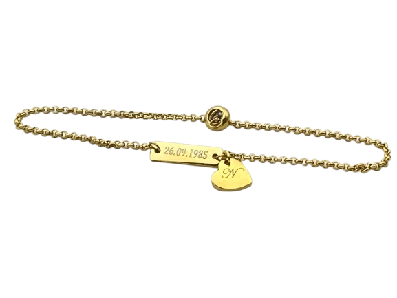 Personalized Date & Initial Bracelet