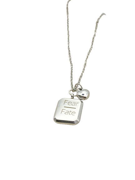 Fear / Fate Engraved Necklace – Strength in Simplicity