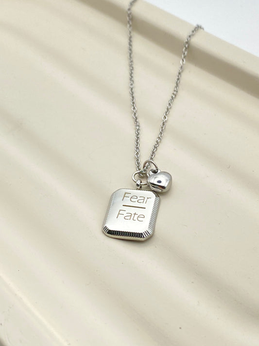 Fear / Fate Engraved Necklace – Strength in Simplicity