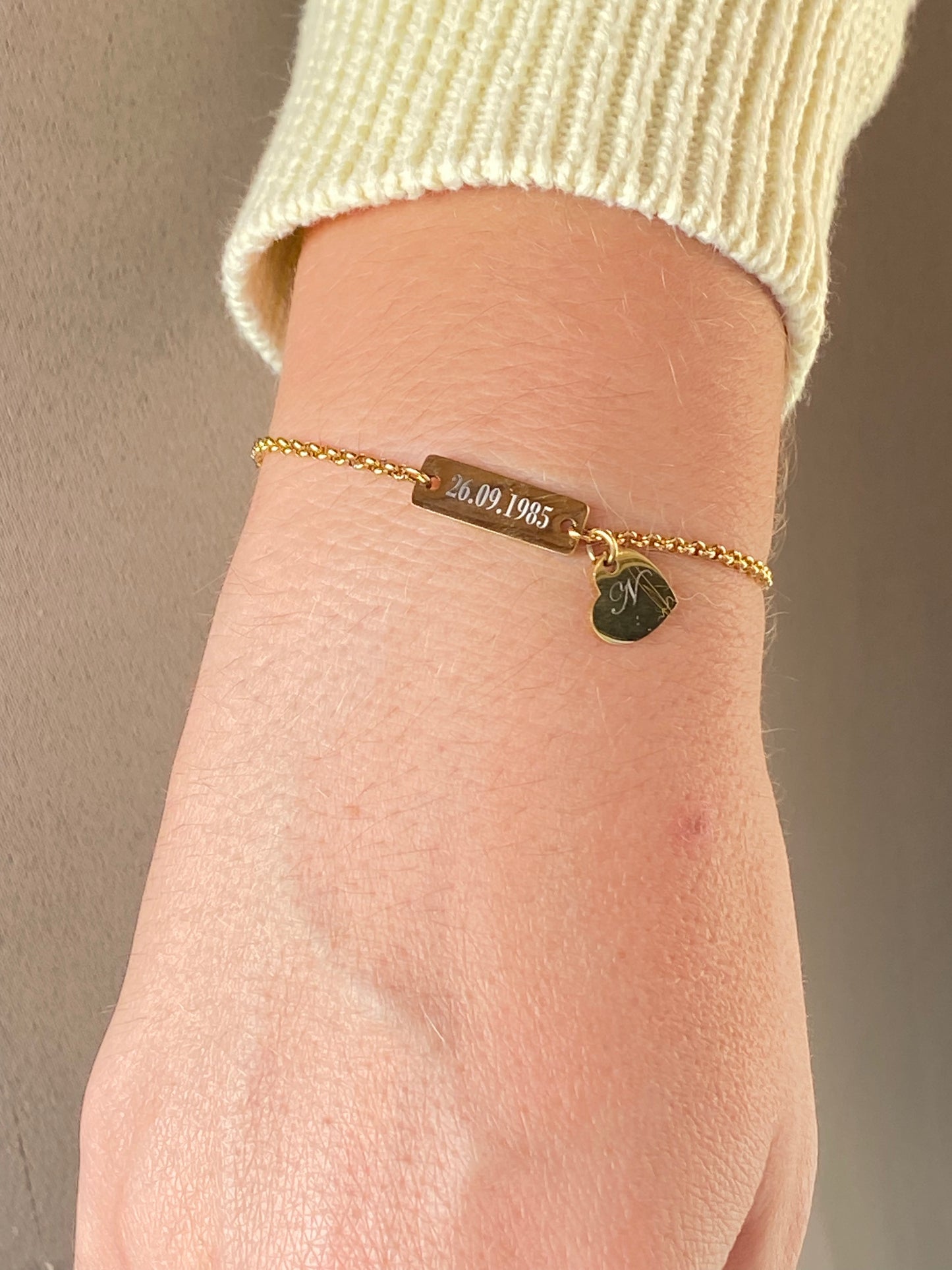 Personalized Date & Initial Bracelet