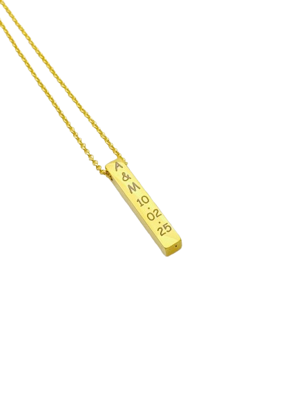 4 Sided Personalized Bar Necklace – Your Story in Every Angle