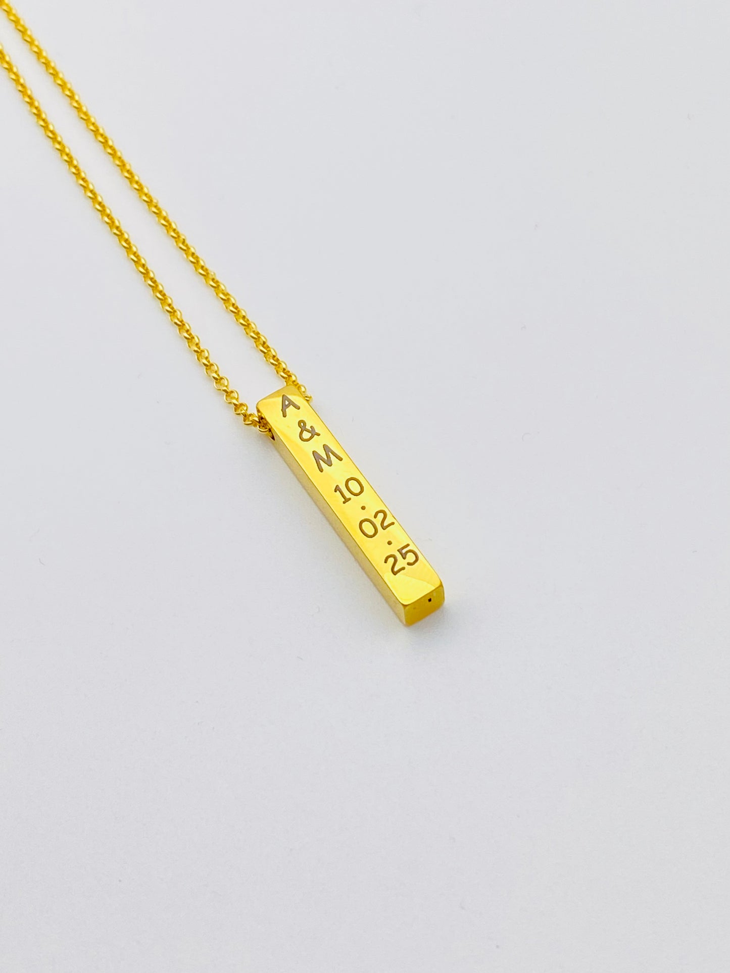 4 Sided Personalized Bar Necklace – Your Story in Every Angle