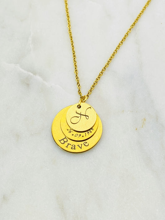 Personalized Layered Disc Necklace – Your Story in Every Detail
