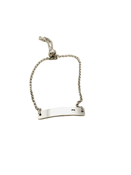 Personalized Bar Bracelet with Heart Detail