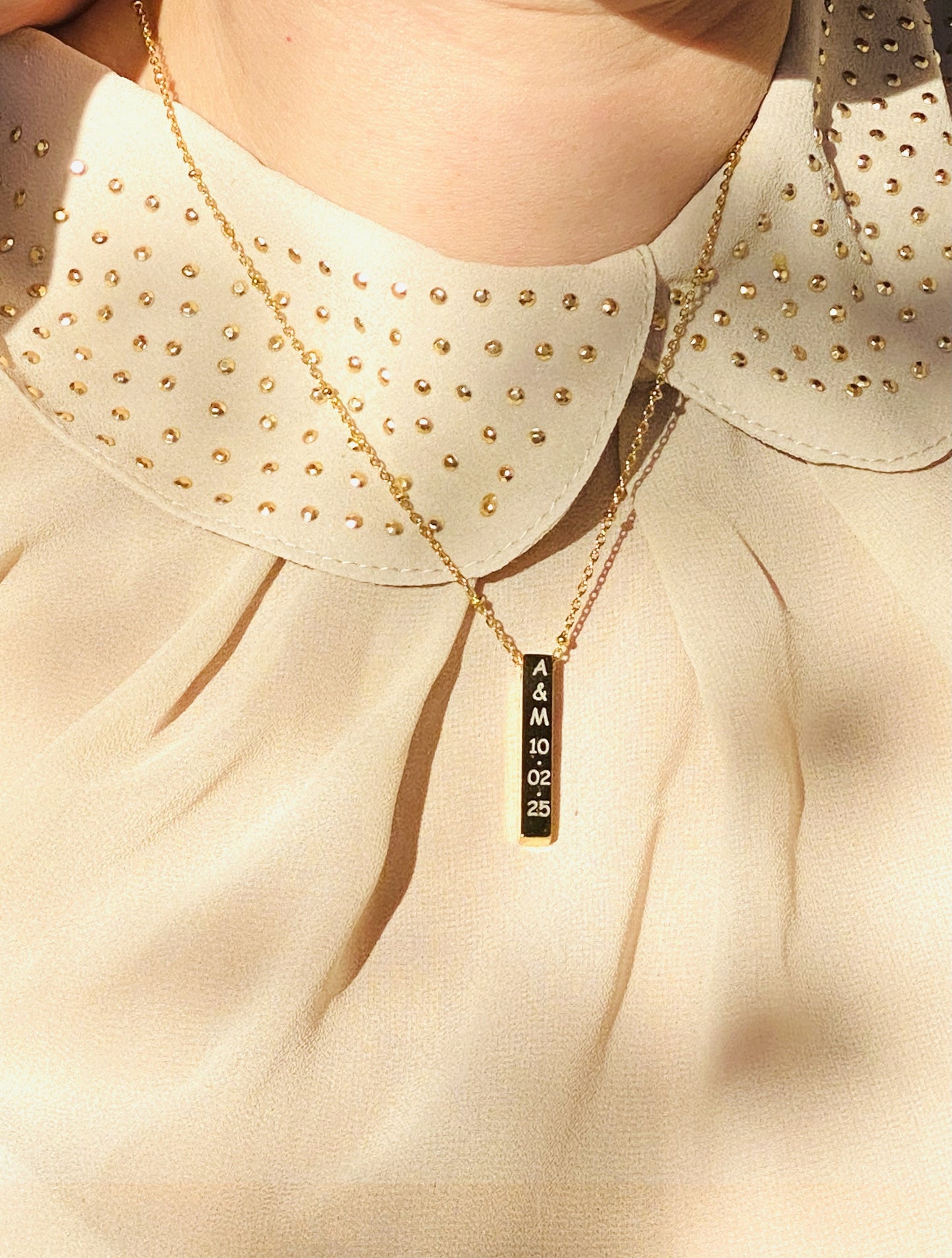 4 Sided Personalized Bar Necklace – Your Story in Every Angle